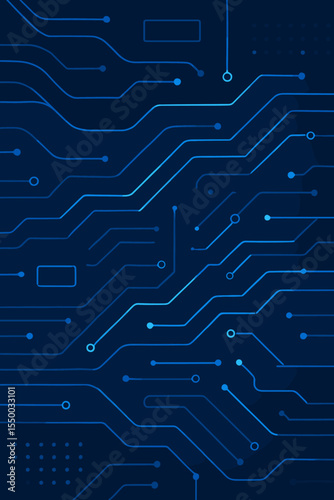Abstract digital technology background with futuristic circuit board pattern. Vector illustration of electronic motherboard with glowing lines. Hi-tech data communication network concept.