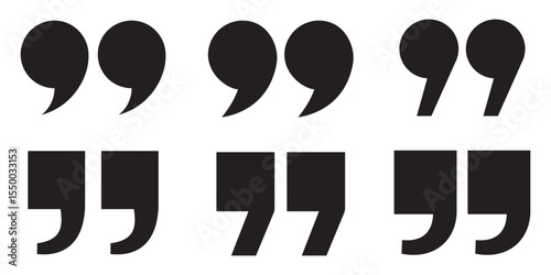 Quote icon vector illustration. Quotation mark sign and symbol. Set of quote mark . Quotation mark icon collection on white background. double quotation vector symbol. 