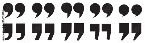 Quote icon vector illustration. Quotation mark sign and symbol. Set of quote mark . Quotation mark icon collection on white background. double quotation vector symbol. 