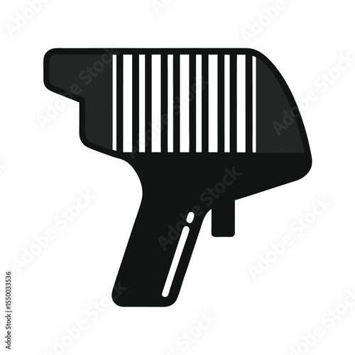 silhouette barcode scanner doodle logo