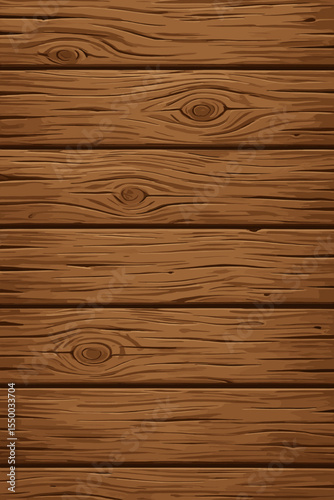 Seamless Wooden Planks Texture Vector. Realistic Wood Grain Pattern. Brown Timber Background. Natural Lumber Surface for Wall, Floor, Table, Fence. Rustic Construction Material Design Element
