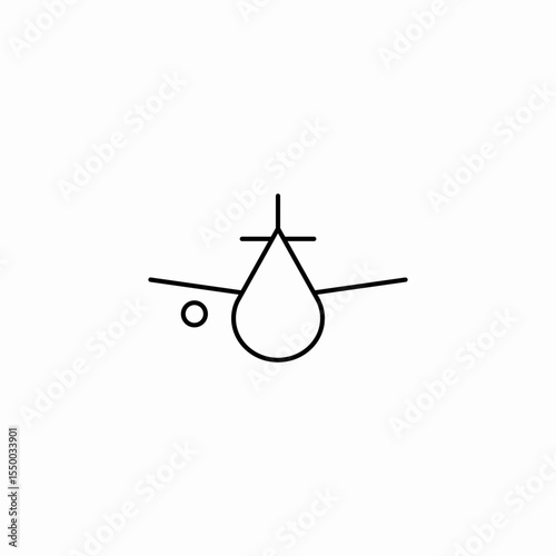 airplane fuel drop warning icon sign vector