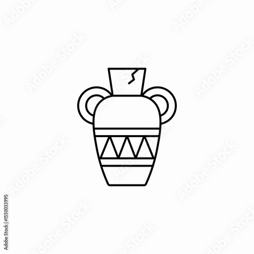 amphora pattern vase icon sign vector