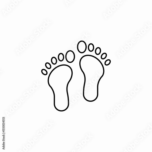 bare foot prints icon sign vector