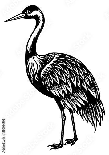 heron vector illustrator black