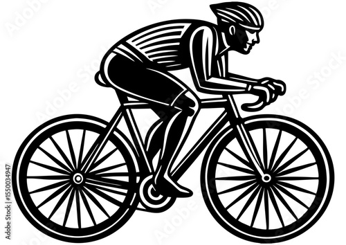 silhouette of a cyclist on a bicycle