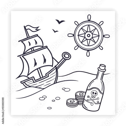 Tourist Attractions and Travel Gear Vector Set