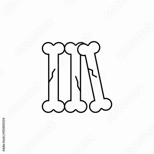 broken bones stacked icon sign vector