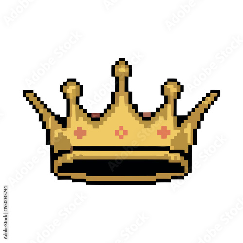 Pixelated Golden Crown Icon