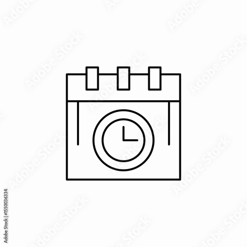 calendar with clock icon sign vector