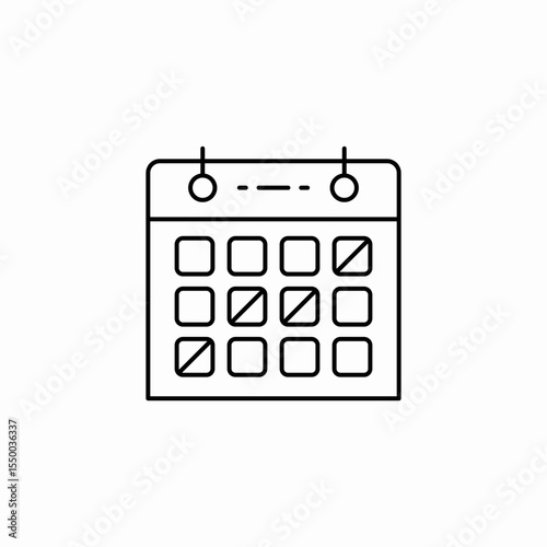 calendar with dates icon sign vector