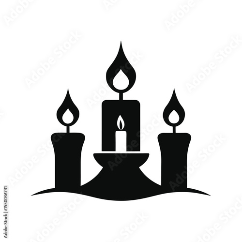 silhouette candles and altar doodle logo