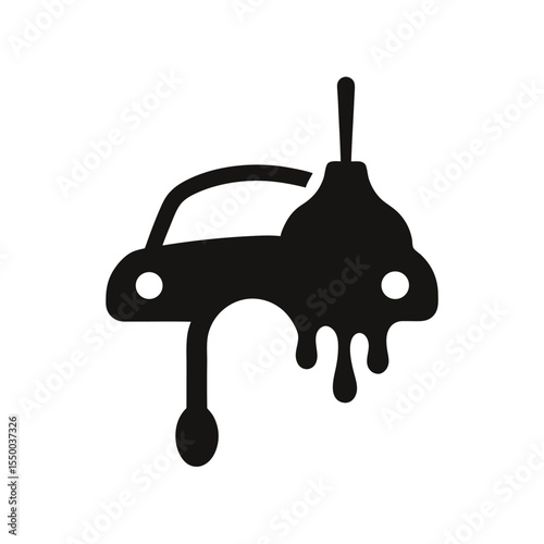 silhouette car wash brush and dripping water 