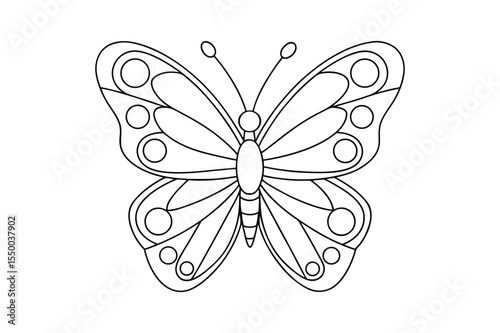 Butterfly outline  vector, Set of black Butterfly coloring page 
