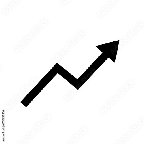Trend Up Graph Icon – Vector Trending Symbol Isolated on White for Website and UI Design