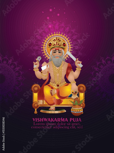 Vishwakarma puja day celebration for vishwakarma hindu god