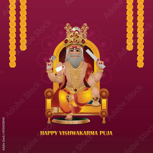Vishwakarma puja day celebration for vishwakarma hindu god