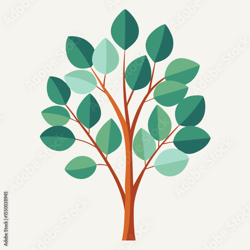 Simple Dogwood Tree Line Art Icon