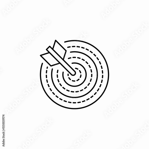arrow hitting target icon sign vector