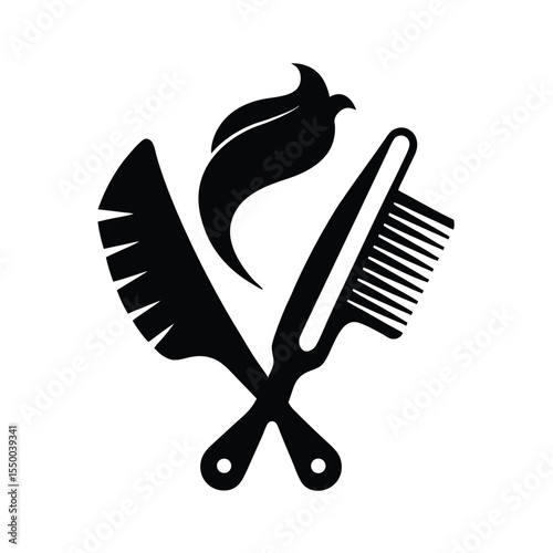 silhouette clippers and comb barber logo