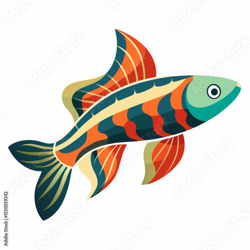 Minimal Flying Fish Vector Illustration