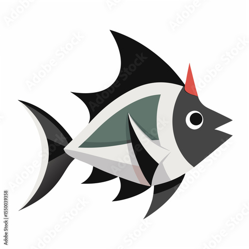 Modern Flying Fish Design Element