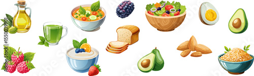 A Collection of Various Delicious and Nutritious Foods, Showcasing a Variety of Healthy Options