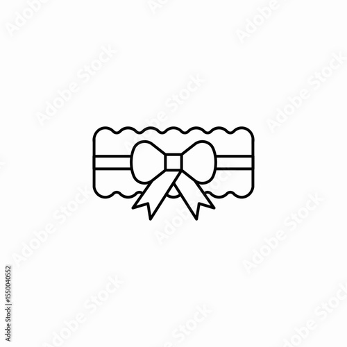 decorative gift bow icon sign vector