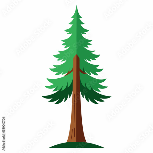 Simple Redwood Tree Line Art Icon