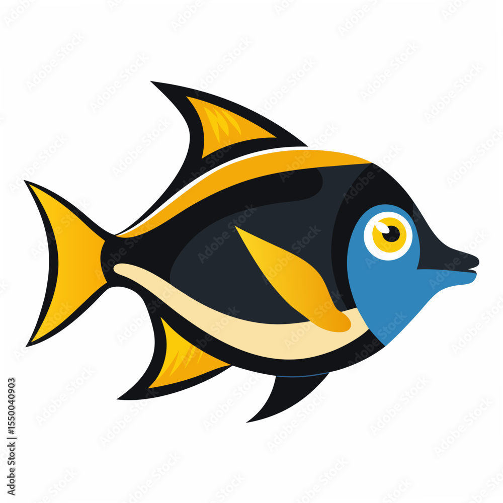 Fototapeta premium Minimal Shad Fish Vector Illustration