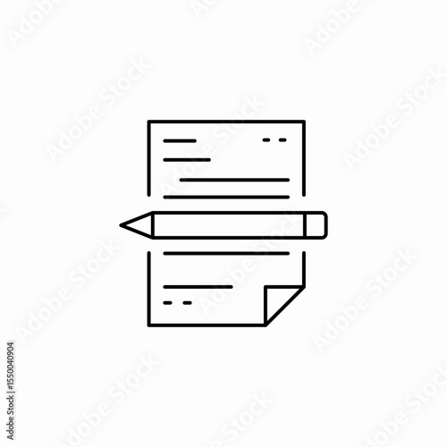 document pencil icon sign vector