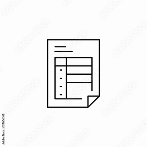 document table  icon sign vector