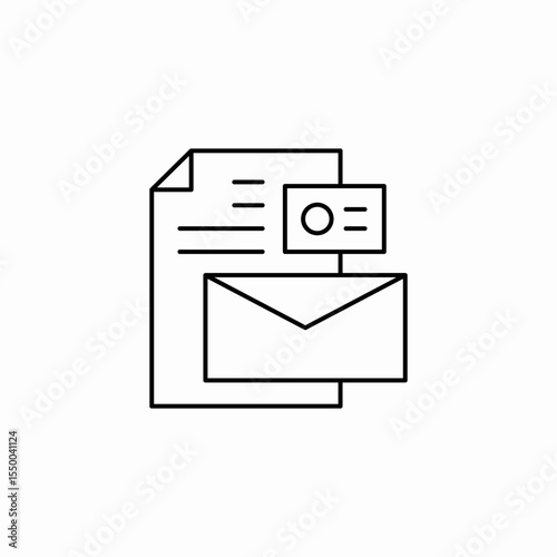 document with attachment letter icon sign vector