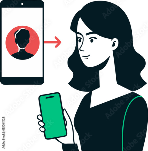 vector illustration of a man with a mobile phone