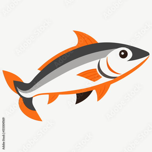 Simple Swordtail Fish Line Art Icon