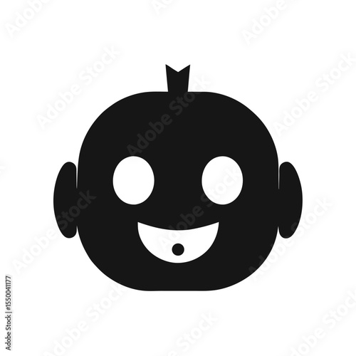 silhouette discord bot face doodle logo