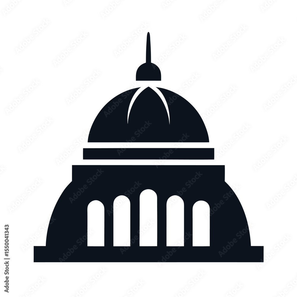 Obraz premium silhouette dome building structure architecture logo