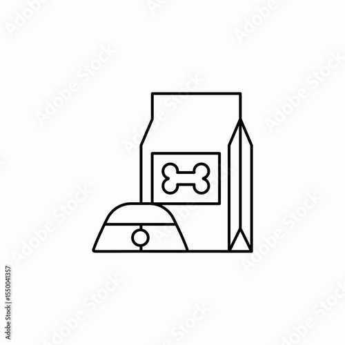 dog food bowl icon sign vector