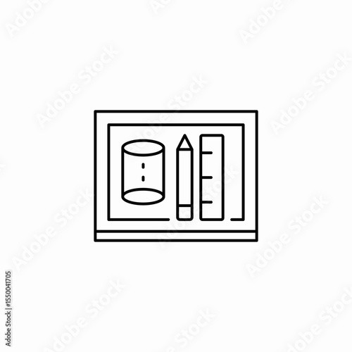 drafting board tools icon sign vector