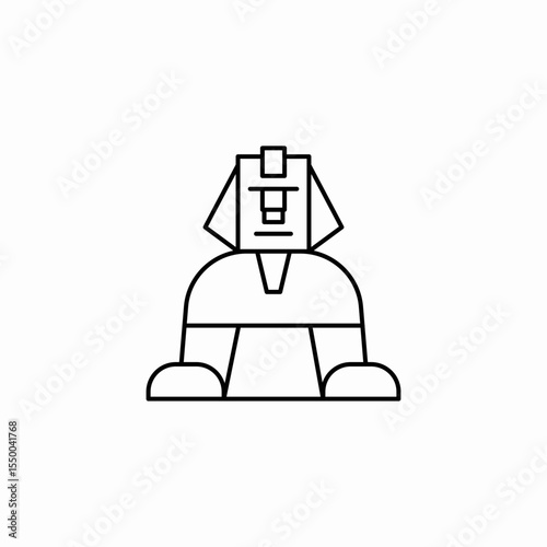 egyptian sphinx statue icon sign vector