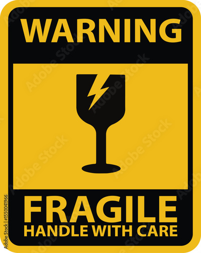 Handle With Care - Fragile - Logistics - vector illustration. Packaging symbols, fragile and packing care label, vector illustration. Labels for logistics and delivery shipping.