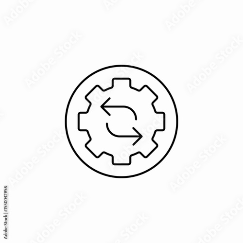 gear refresh arrows icon sign vector