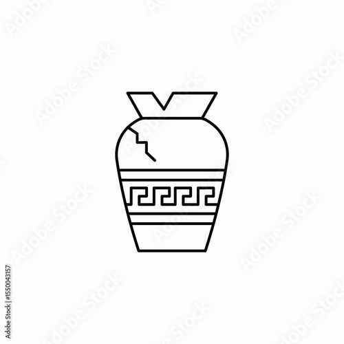 greek pattern vase icon sign vector