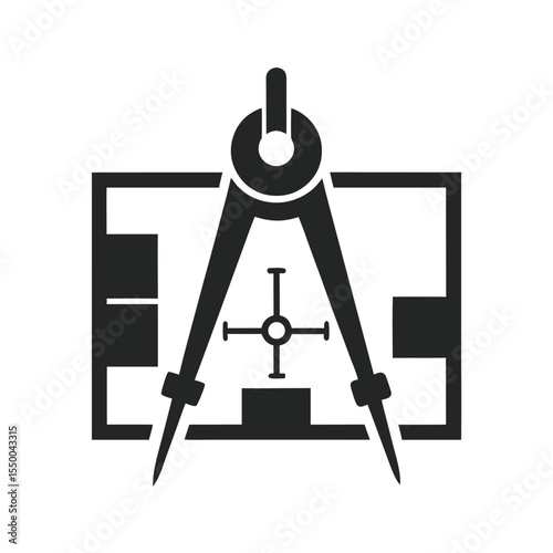 silhouette floor plan and compass architecture log