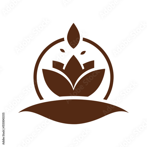 silhouette flower bed landscaping logo