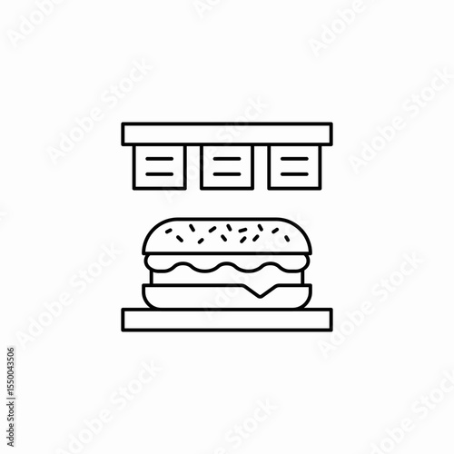 hamburger display shelf icon sign vector