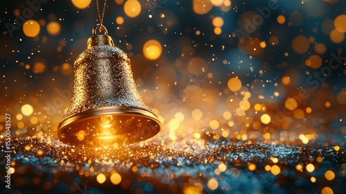 Wallpaper Mural Golden bell, festive bokeh Torontodigital.ca