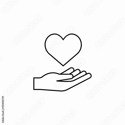 hand holding heart love icon sign vector