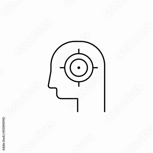 head brain target icon sign vector
