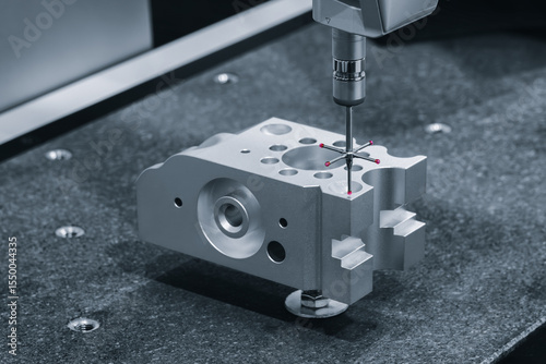 Quality control on milling CNC machine, coordinate measuring machine, Quality control machine blue tone